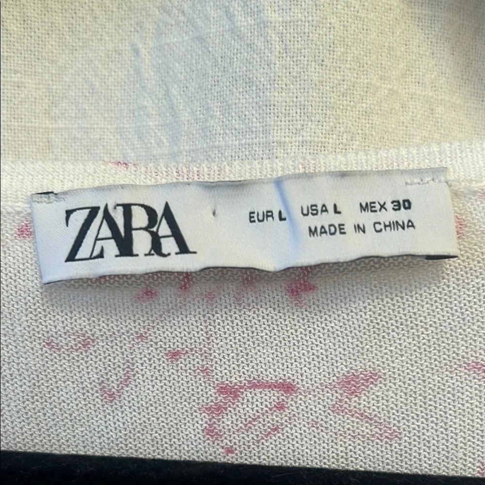 Zara Cream Puff Sleeve Crop Blouse